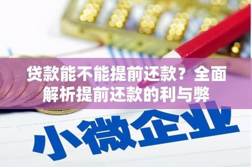 元朗贷款能不能提前还款？全面解析提前还款的利与弊