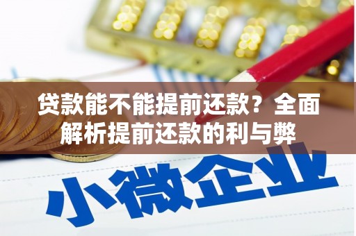 元朗贷款能不能提前还款？全面解析提前还款的利与弊