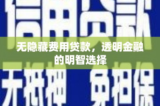 元朗无隐藏费用贷款，透明金融的明智选择